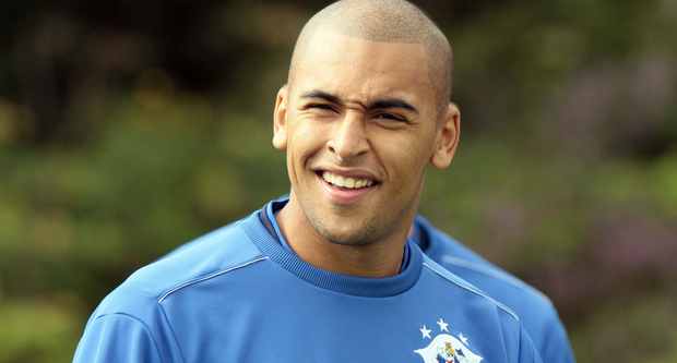 Huddersfield Town training at Storthes Hall - new signing James Vaughan.